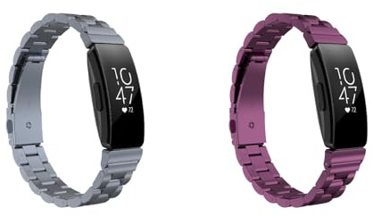 Metallarmband Kompatibel mit Fitbit Inspire/Inspire HR Armbänder, Metall Ersatzarmband Wasserdicht Edelstahl Replacement Armband Zubehör Uhrenarmband