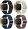 Zspoly 4 Stück Stretch Nylon Armbänder, Kompatibel mit Fitbit Versa 4/Fitbit Versa 3 Armbänder/Fitbit Sense 2/Fitbit Sense Armbänd-1, Einstellbare Weiche Woven Übung Armbänd für Männer und Frauen
