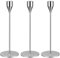 Set mit 3 silbernen Kerzenhaltern, 24 cm silbernen Kerzenhaltern, Metallkerzenhaltern, konischen Kerzenhaltern, Vintage-Kerzenhaltern, dekorativen konischen Kerzenhaltern für die Tischdekoration bei H
