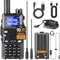 UV-5RH Walkie talkies Novedosos de Alta Potencia, Alcance con batería de 2500 mAh, 999 Canales, Antena de Alta Ganancia, Linterna, estación de Carga USB, para Aventuras, Exteriores, Camping(1 Pieza)