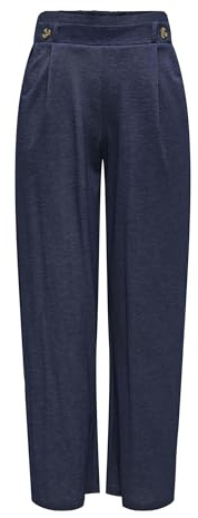 JdY Damen Jdybirdie Geggo Long Pant JRS Noos, Black Iris, L / 32L EU