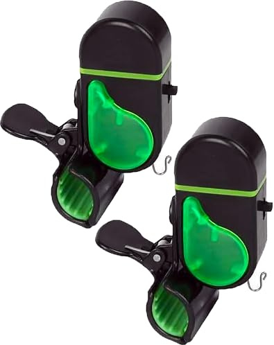 MuNanshan New 4Pcs Fishing Bite Alarm, Sensitive Electronic Fishing Alarms Indicator, Sound Bite Alert Bell with LED Lights