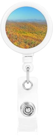 Porte-badge rétractable en forme de feuilles d'automne – Porte-badge rétractable – Joli porte-nom décoratif pour bureau, école et hôpital