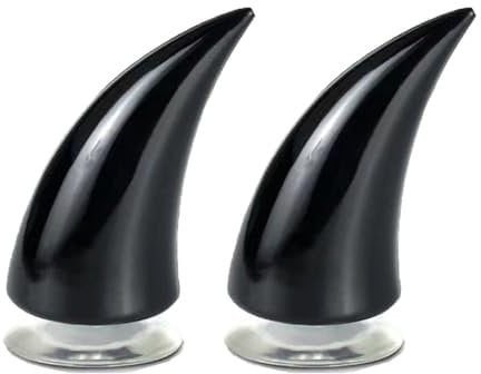 GERUI 2 PcsHelmschmuck, universeller Gummihelm Teufelshorn mit Saugnapf Motorradhelm einzigartige Dekoration, passend für Motorradhelme und Offroad Helme zur Dekoration(Schwarze)