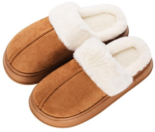 TARMINAS Pantoufles Memory Foam Moelleuses pour Femmes, Chaudes et Confortables, Intérieur et Extérieur Antidérapant