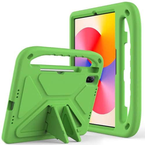 Custodia per Huawei MatePad SE 11 pollice 2024 Custodia per Tablet per Bambini Leggera Antiurto Cover con Maniglia Stand Tablet, Verde