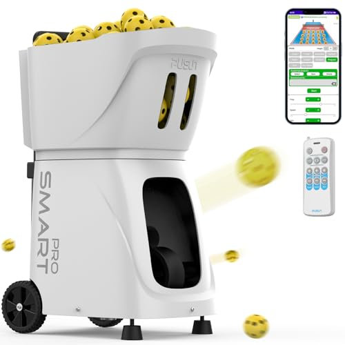 Generisch PP-SMART Pro Pickleball Maschine - Profi Ballwerfer mit APP-Steuerung, 20 Landepunkte & Dink-Training, Smart Ballmaschine mit Multi-Winkel-System (4-6 Std. Laufzeit) (Weiß)