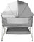 Kedia Babybett, Beistellbett, Kinderbett mit Moskitonetz, Baby Wiege, 6 Höhenverstellung, Babybetten Stubenwagen, 4 Räder mit Bremse, 95 * 50 * 98-110cm (grau)