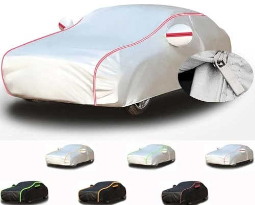 HLLZZPDCO Wasserdicht und hagelfest Autoabdeckung für FIAT 500 Cabrio Electric für den Außenbereich, vollständiger Schutz, weich, langlebig, staubdicht, schneefest und atmungsaktiv(D,Cabrio)