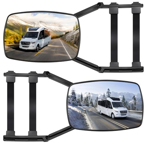 KAOLALI Wohnwagenspiege, 2 Stück Universal Außenspiegel 2er Set, Auto Doppel Seitenspiegel, Außenspiegel Wohnwagen, Anhängerspiegel für Wohnwagen und Caravan, Drehbar und Zusammenklappbar