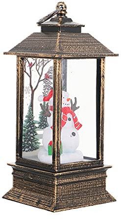 Zerodeko Laterne Lichterkette Batteriebetrieben Weihnachten Desktop Ornament Schneemann Nachtlicht Tischdekoration