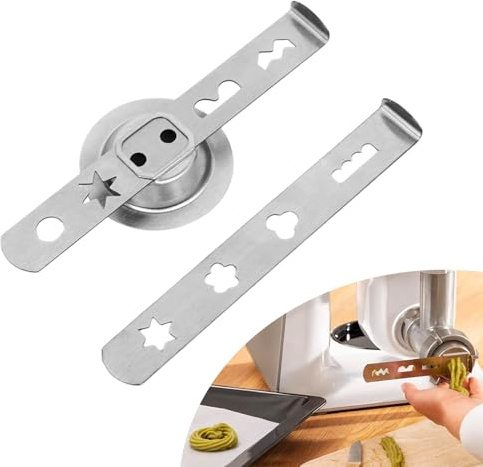 Spritzgebäckvorsatz, Rostfreier Gebäckvorsatz Gebäckpresse Zubehör, Silber | 8 auswechselbare Formen, Fleischwolf mit Verbindungsring, Spülmaschinenfest, Einfache Montage, ideal für Weihnachtsgebäck