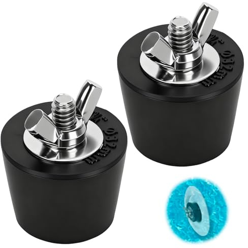 Tissting 2 Stück Winterstopfen Pool 32 mm/1,25 Zoll Frostschutz Poolstopfen | Dichtungsstopfen Gummistopfen mit Edelstahlbolzen Pool Zubehör für Schwimmbecken Einlaufdüse & Abflussrohre