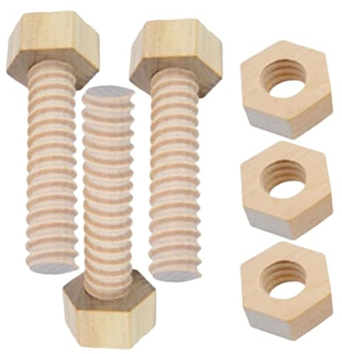 Stress-Muttern und -Schrauben, 3-teilig/Set, Holzspielzeug für Ergotherapie, Lernen, Bildung, DIY-Schraubenspielzeug für Kleinkinder von 1–3 Jahren, Kinder, Babys, Vorschulkinder, Stress-Mutter