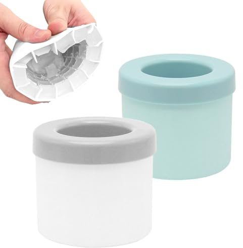 Stampi per cubetti di ghiaccio in silicone, 2 pezzi, vassoio per cubetti di ghiaccio a cilindro con coperchio, macchina per ghiaccio a pressione e contenitore di conservazione per succo, bevande