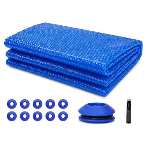 Mucola Solarfolie Pool 600x400 cm Blau inkl. 10 Ösen & Werkzeug | Poolabdeckung Solarplane Pool Abdeckplane PVC PE-Folie Luftkammern 120 My | Wärmefolie Poolfolie Solarheizung zuschneidbar Rechteck