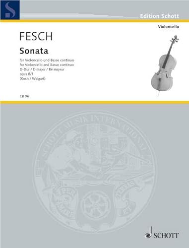 Sonata: Nr. 1 D-Dur. op. 8. Violoncello und Basso continuo.: No. 1 D Major. op. 8. cello and basso continuo. (Cello-Bibliothek)