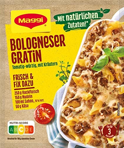 MAGGI Fix für Bologneser Gratin, Würzmischung, für 3 Portionen, 1er Pack (1 x 35g)