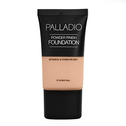 Palladio Puder-Finish Flüssigfoundation, Natürlich mattes Erscheinungsbild, Reduziert feine Linien, Deckt große Poren ab, Verbirgt Unvollkommenheiten, Sandy Beige
