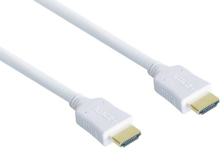 High-Speed-HDMI®-Kabel mit Ethernet, vergoldete Stecker, 2m weiß, Good Connections®