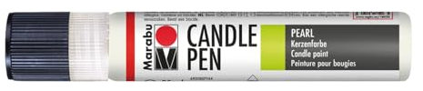 Marabu 18050009070 - Candle Pen Weiß, Kerzenpen, cremig, weiche Wachsmalfarbe, auf Wasserbasis, lichtecht, geruchsneutral, wetterfest, kinderleichte Kerzendeko, 25 ml