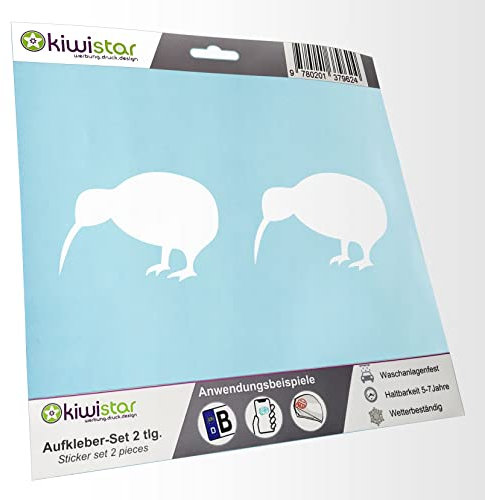- 2X Kennzeichenaufkleber - Kiwi - Neuseeland - Autoaufkleber - Evolution Charles Darwin Aufkleber für Auto, Laptop, Fahrrad, LKW, Motorrad Mehrfarbig JDM Decal Racing