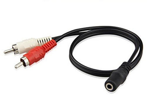 giZmoZ n gadgetZ 3.5mm Female Mini Plug to 2 Male RCA Y Cable Headphones Jack Adapter
