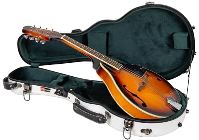Crossrock CRF1000MAFWT Fiberglass Mandolin Case, Fit for Both F Style & A Style, White
