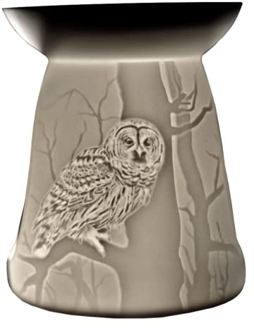 Cello Tealight Wax Melt & Oil Burner, Nocturnal, Stunning porcelain designs safe for use around children and pets. Use wax or oil in the top. Owl Gifts For Women.