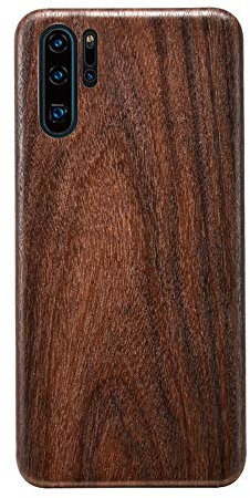 qichenlu Kugelsicher Aramidkern Schwarzes Erlenholz Echtholz Hülle Backcover für P30 Pro,Hülle für P30 Pro,Naturholz Handyhülle aus Holz Hartschale Ultra Slim Wood Case