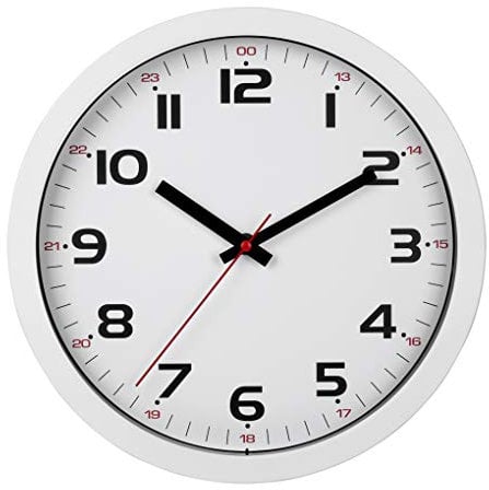 TFA Dostmann - Reloj de Pared analógico, Cristal, plástico, Color Blanco, 305 x 38 x 305 mm.