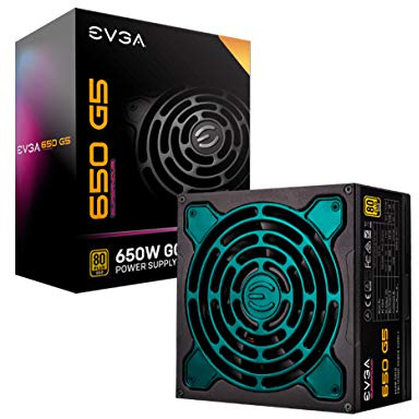 EVGA Supernova 650 G5, 80 Plus Gold 650 W, entièrement modulable, Mode ECO avec Ventilateur Fdb, Taille compacte, Alimentation 220-G5-0650-X1