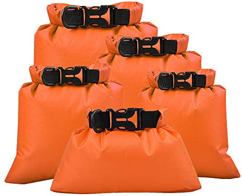 Lixada Outdoor Waterproof Storage Bags for Camping/Boating/Smartphones/Cameras During Water Sports (1.5 L + 2.5 L + 3.0 L + 3.5 L + 5.0 L) (Pack of 5/6)