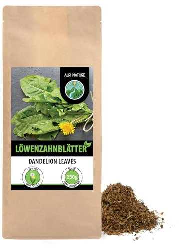 Löwenzahntee 250g von Alpi Nature, Löwenzahnblätter geschnitten, Löwenzahn Tee lose, Löwenzahnblätter Tee