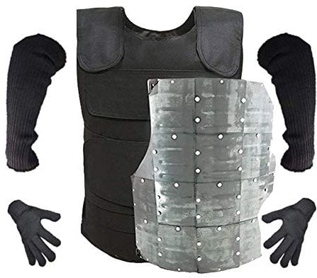 LCSJ Fish Scales Stab-Resistant Clothing Adjustable Tactical Vest Knife-Proof Vest Adult Men Women Chest Protection (Contain Gloves, Arm Sleeve)