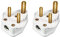 2Pcs 5 Amp Round Pin Plug Lamp,Round 3 Pin Plugs for Stage Lighting Lamp(White) (2)