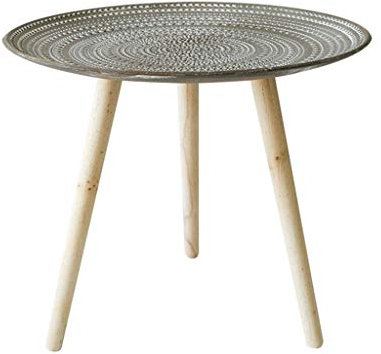 du hui Runde aus Holz Beistelltisch mit Bump Textur, Zement Tabletop Retro Kreativität Beistelltisch for Innen und Außen, Easy Assembly Sofa Beistelltisch for Raumdekor Wohn (Farbe : Schwarz)