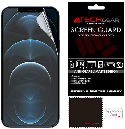 TECHGEAR [Pack of 5 Matte Screen Protectors for iPhone 12 Pro Max - ANTI GLARE/MATTE Screen Protectors With Cleaning Cloth & Application Card Compatible with iPhone 12 Pro Max 6.7