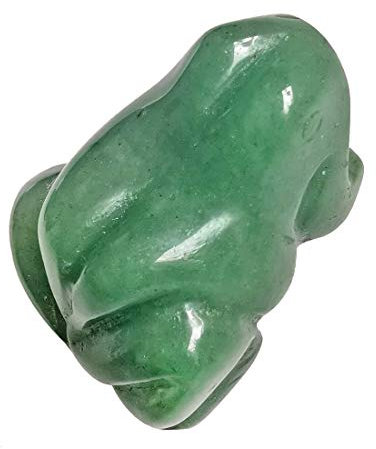 Lovionus89 Grünes Aventurin Frosch Kristall Figur, Klein Hand Geschnitzt Tasche Kristall Statue Tier Skulptur 1,5 Zoll