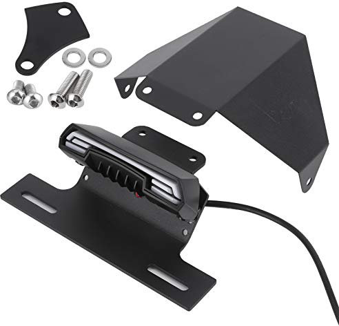 Qiilu Motorcycle License Plate Holder Eliminate Dynamic LED Tail Lamp Fit for Bolt/XV950R 14‑19 W2x776
