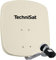 TechniSat DIGIDISH 45 – Satelliten-Schüssel für 1 Teilnehmer (45 cm kleine Sat Anlage - Komplettset mit Wandhalterung und Satfinder V/H-LNB) beige