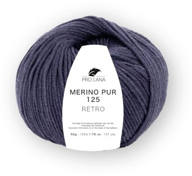 Merino Pur 125 Retro Strickgarn, 100% Extrafeine Merinowolle, Handgefärbt, Ton-in-Ton Farbverlauf (Fb 144 )