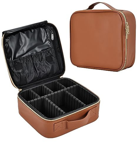 Kosmetiktasche Damen Schminktasche Organizer Reise Make up Tasche Make up Bag Make up Organizer Tasche Make up Koffer Kosmetikkoffer für Reise,Braun