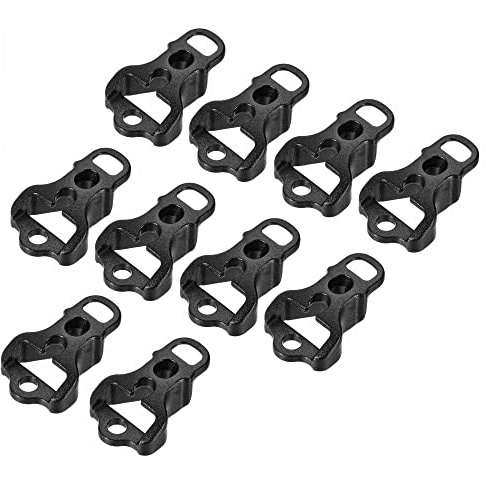 sourcing map Zeltseilschnallen, 4 mm, 3 Löcher, Kunststoff, Abspannseil, Spannseil für Outdoor, Camping, Baldachin, Plane, Schwarz, 20 Stück
