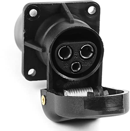 DARKGUARD 1 pièce Prise 3Broches Tracteur 12v 24v,Prise 3 Broches Femelle Camion,Norme DIN 9680,Prise Attelage 3Broches pour Agricole Véhicule,Voiture,Adaptateur d'attelage pour Caravane (Prise S41)