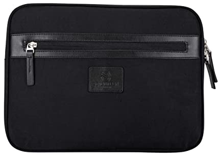 SEVENTEEN LONDON – Modern 'Kingston' Padded Laptop Sleeve in Black for 14 Inch Laptops