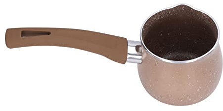 Haofy Casserole à Lait Antiadhésive en Alliage D'aluminium, Marmite à Sauce Anti-brûlure à Poignée Unique, Mini-Casserole de 8 Cm de Diamètre, Marmite à œuf pour la Cuisine à Domicile(Café)