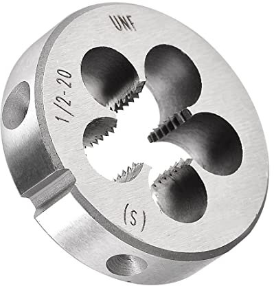 PATIKIL 1/2-20 UNF Rotondo Filettatura Matrici, 1pz Destra Mano Lega Utensile Acciaio