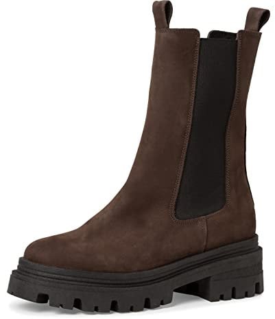 Tamaris Damen Chelsea Boots, Frauen Stiefeletten,Wechselfußbett,Bootee,Booties,halbstiefel,Kurzstiefel,uebergangsschuhe,Chocolate,36 EU
