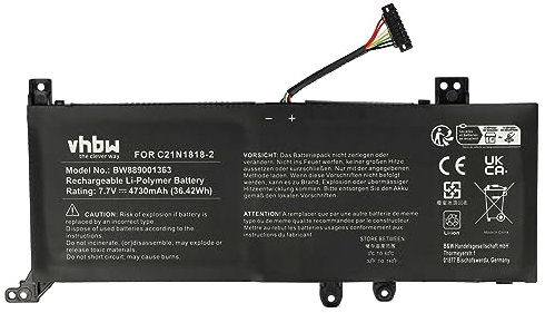 vhbw batteria compatibile con Asus X515EP, X515F, X515FA, X515J, X515JA, X515JAN, X515JF, X515JP notebook (4730mAh, 7,7V, Li-Poly)
